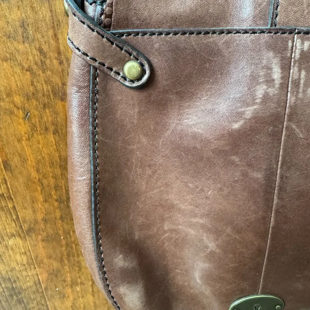 Fossil Brown Crossbody Leather Saddlebag